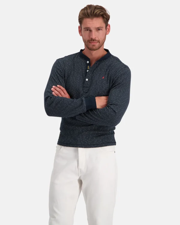 De 100% Katoenen Henley Stripe-Gaastra New